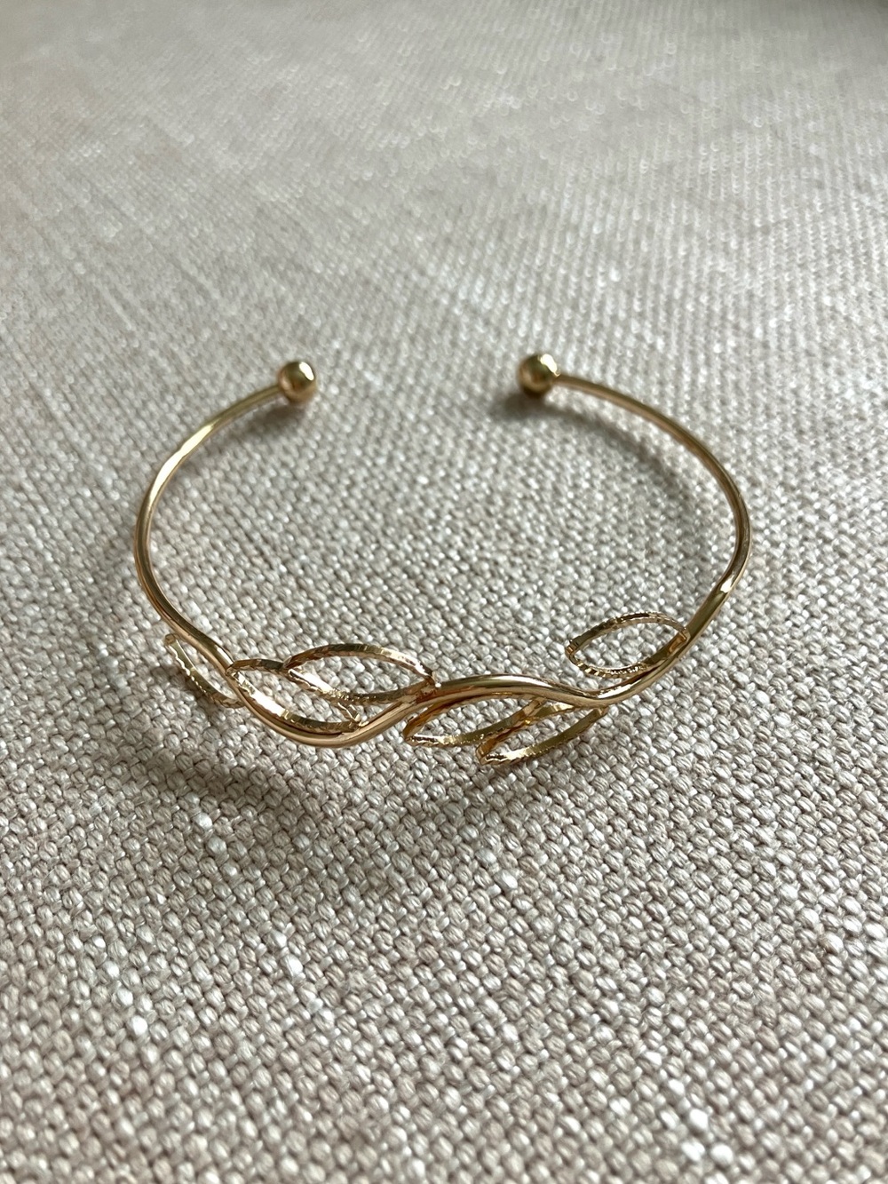 Francesca's Collections Delicate Gold Leaf Cuff Bracelet